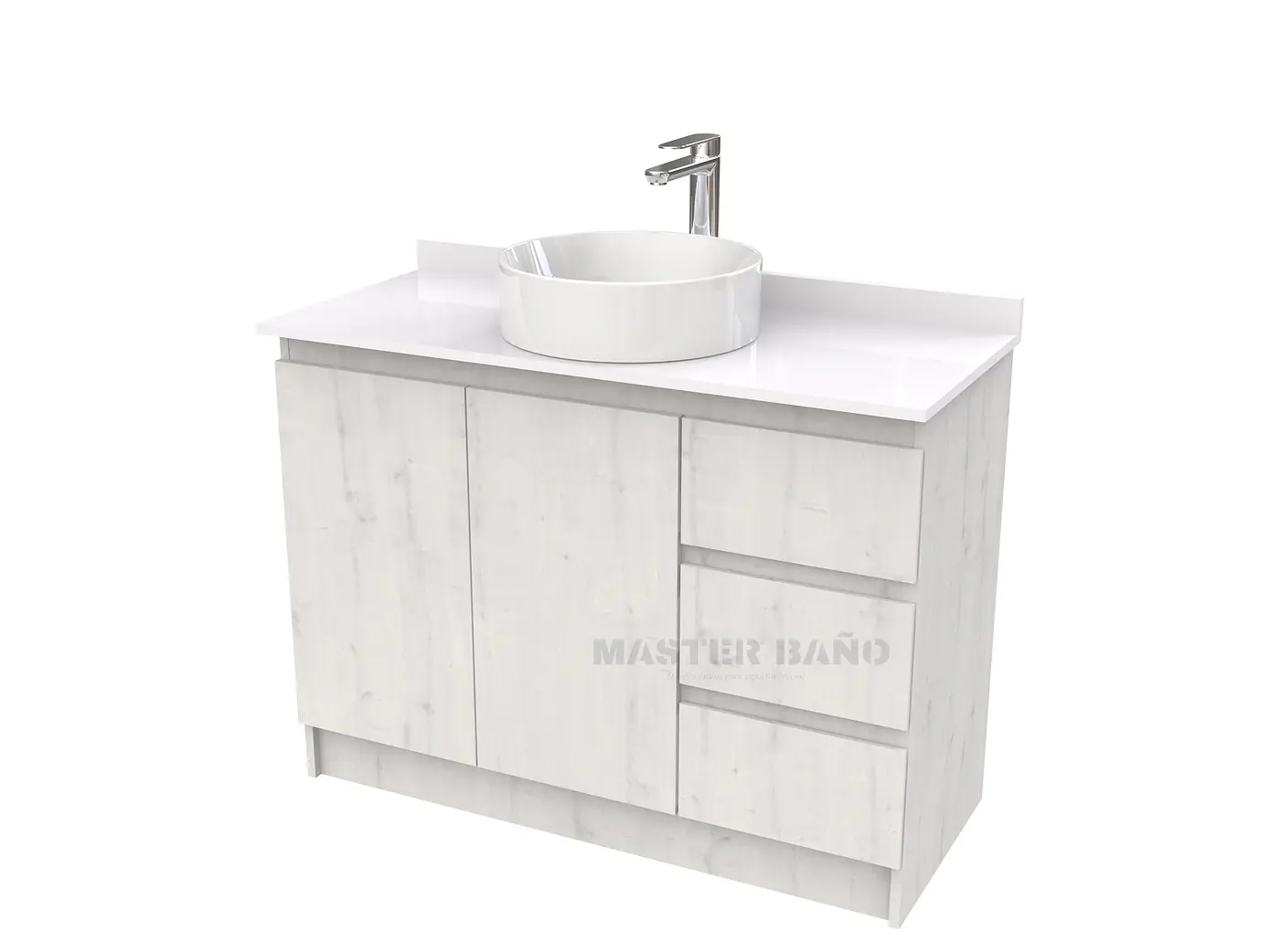 Mueble Vanitorio al piso para lavamanos sobreponer simple de 90 cm M2-930-SPA / Alaska 1