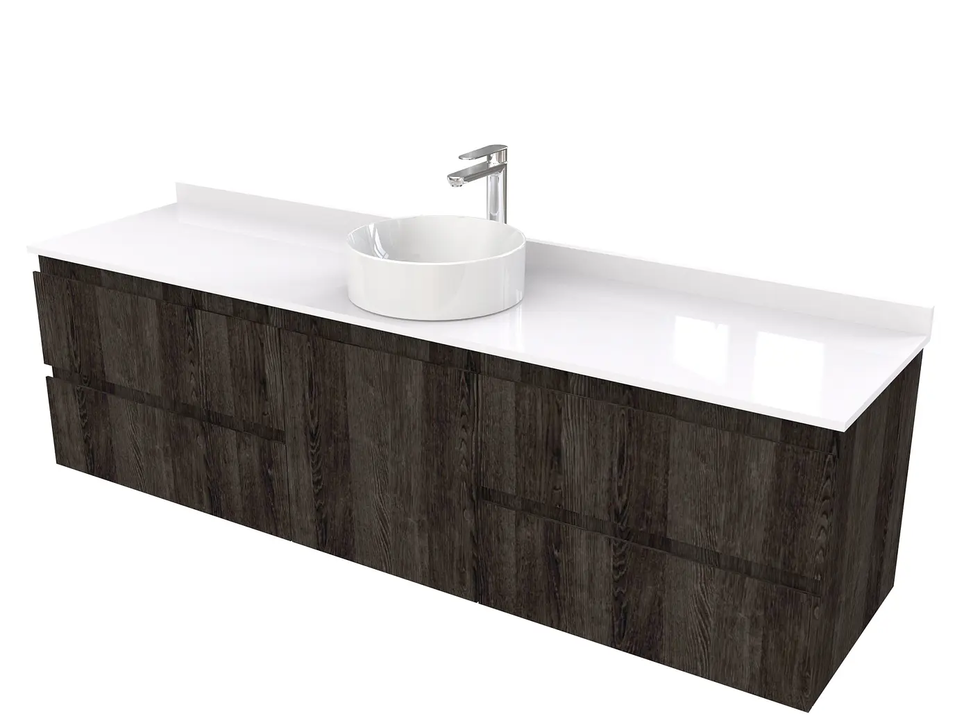 Mueble Vanitorio  aereo para lavamanos sobreponer simple de 180 cm M2-1830-SPA / Espresso 1