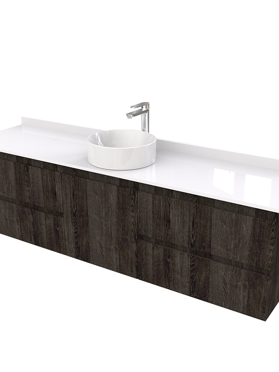 Mueble Vanitorio  aereo para lavamanos sobreponer simple de 180 cm M2-1830-SPA / Espresso 1