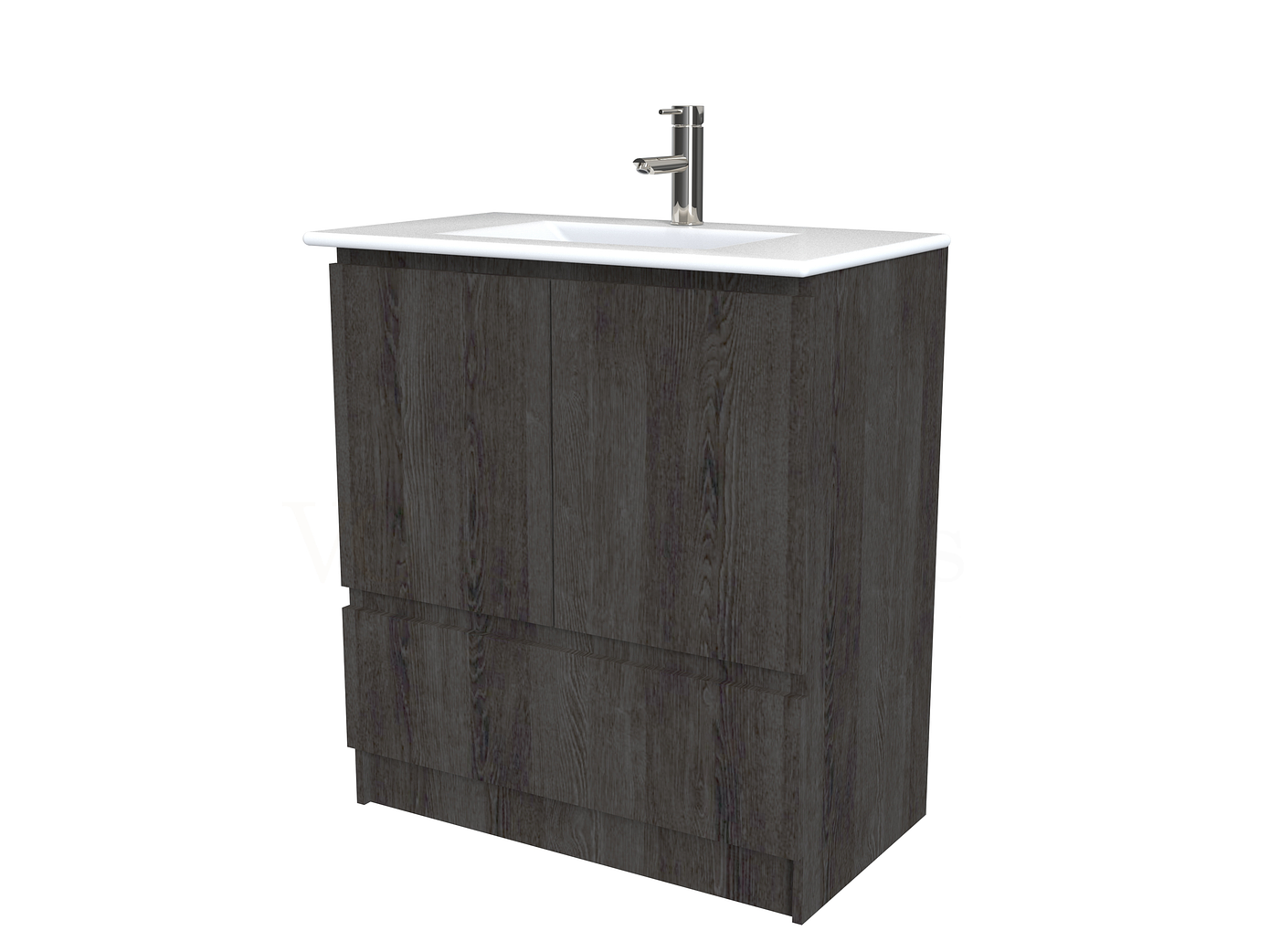 Mueble vanitorio al piso  de 80  cm con cubierta de loza M4-801  / Espresso 1