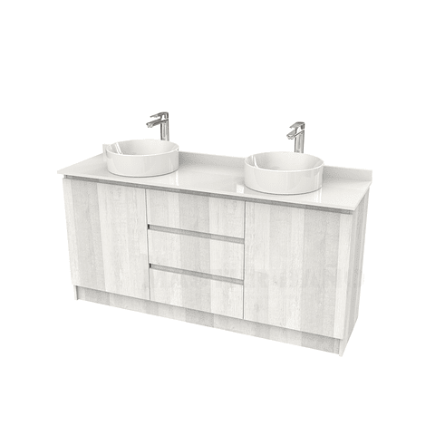 Mueble vanitorio al piso doble para lavamanos de sobreponer de 150cm /  M2-1538-DP / Legno