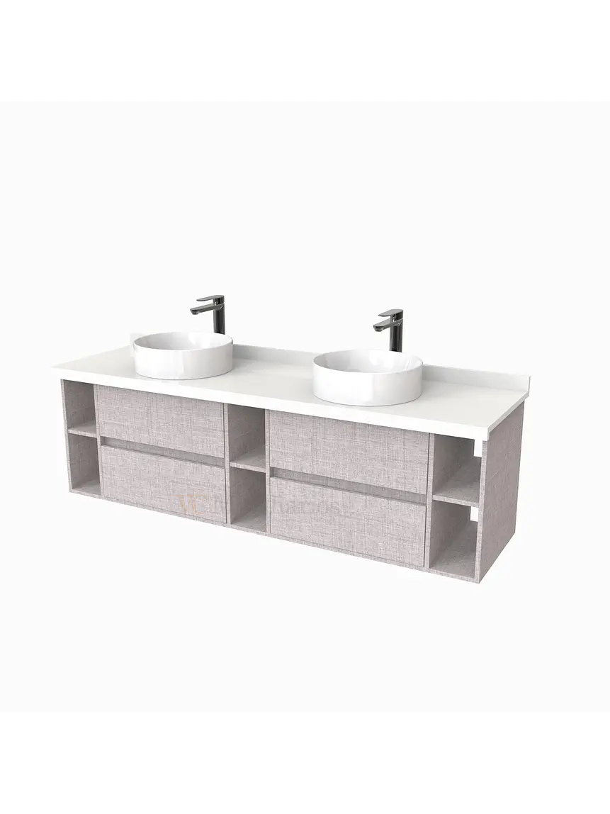 Mueble Vanitorio  para lavamanos sobreponer Doble de 170 cm M5-1730-SPA / Notte 1