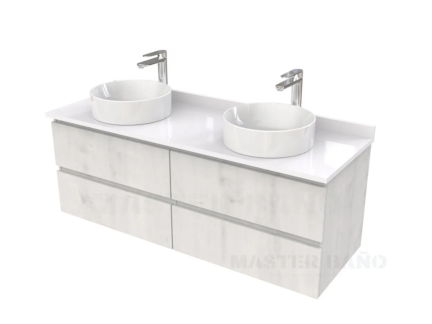 Mueble Vanitorio  para lavamanos sobreponer simple de 140 cm M4-1430-SPA / Alaska 1