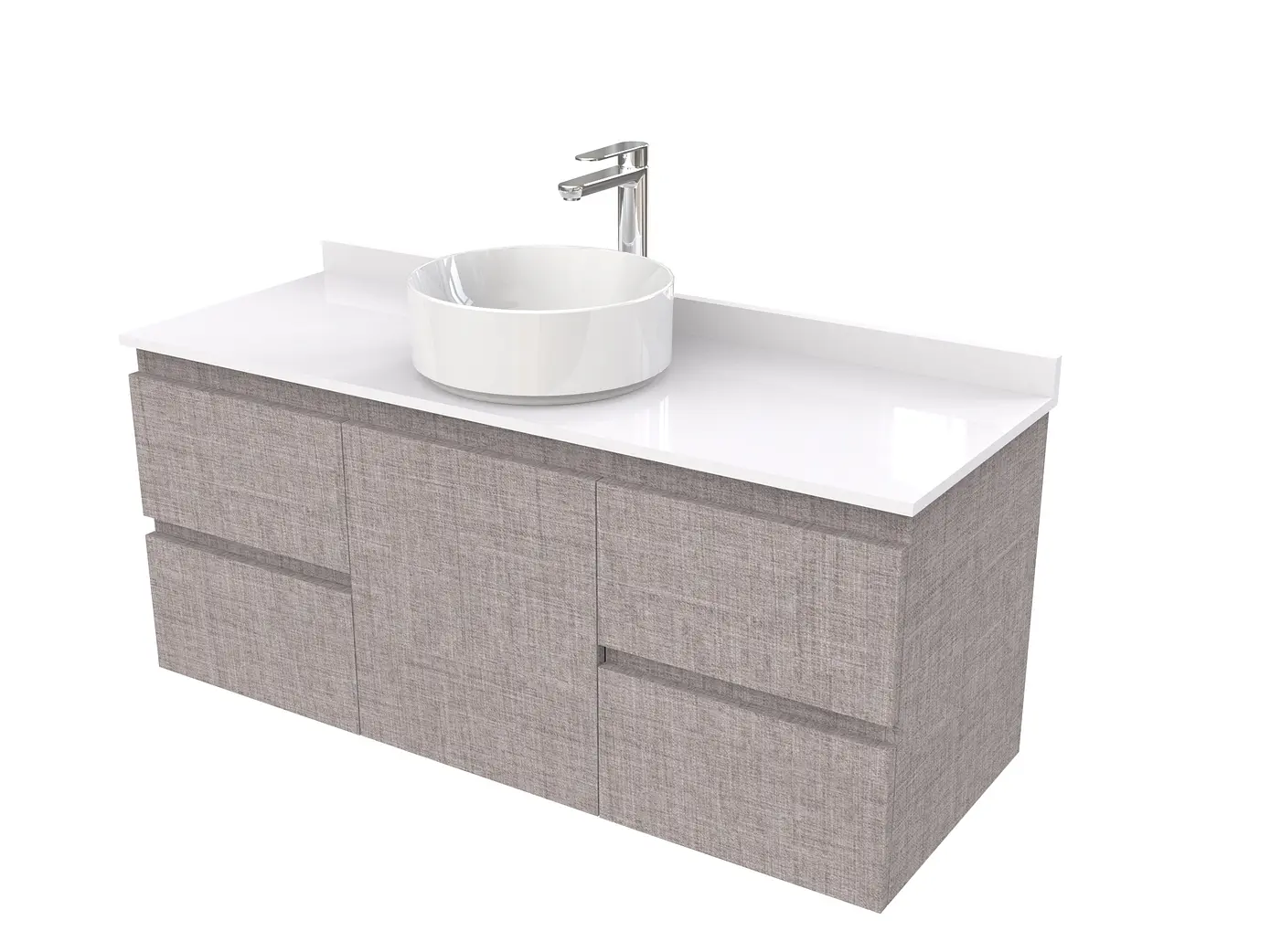 Mueble Vanitorio  aereo para lavamanos sobreponer simple de 130 cm M2-1330-SPA / Notte 1