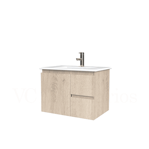 Mueble vanitorio aereo con cubierta de loza de 60 cm  /  M2-601-A / Jerez