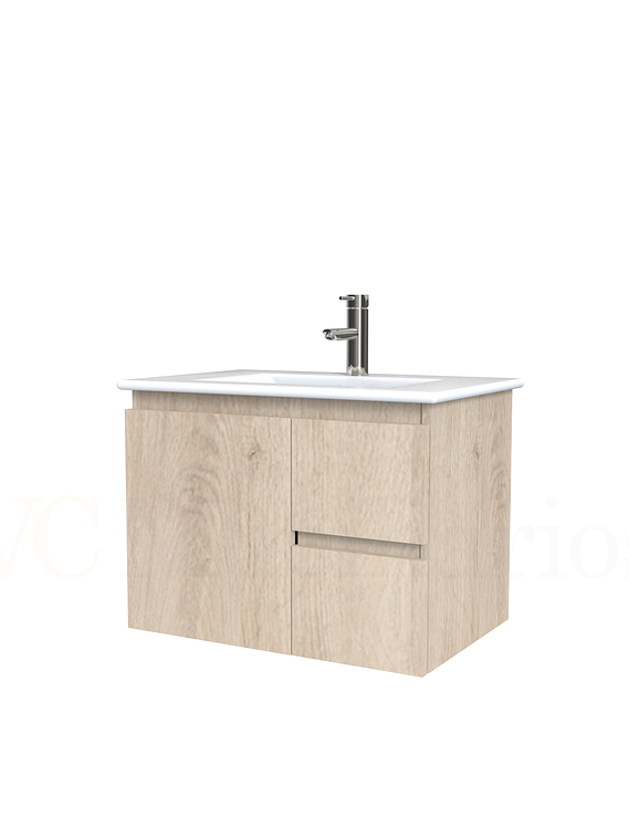 Mueble vanitorio aereo con cubierta de loza de 60 cm  /  M2-601-A / Jerez 1