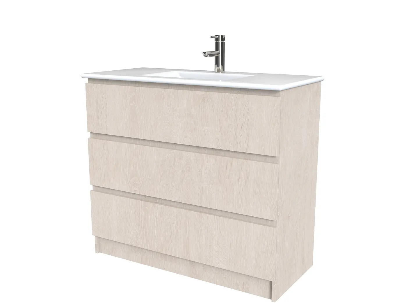 Mueble vanitorio al piso  de 100  cm con cubierta de loza M3-001  / Provenzal 1