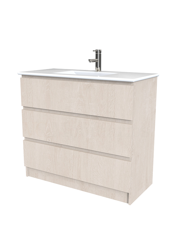 Mueble vanitorio al piso  de 100  cm con cubierta de loza M3-001  / Provenzal 1