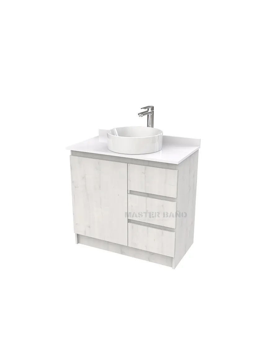 Mueble Vanitorio al piso para lavamanos sobreponer simple de 80 cm M2-830-SPA / Alaska 1