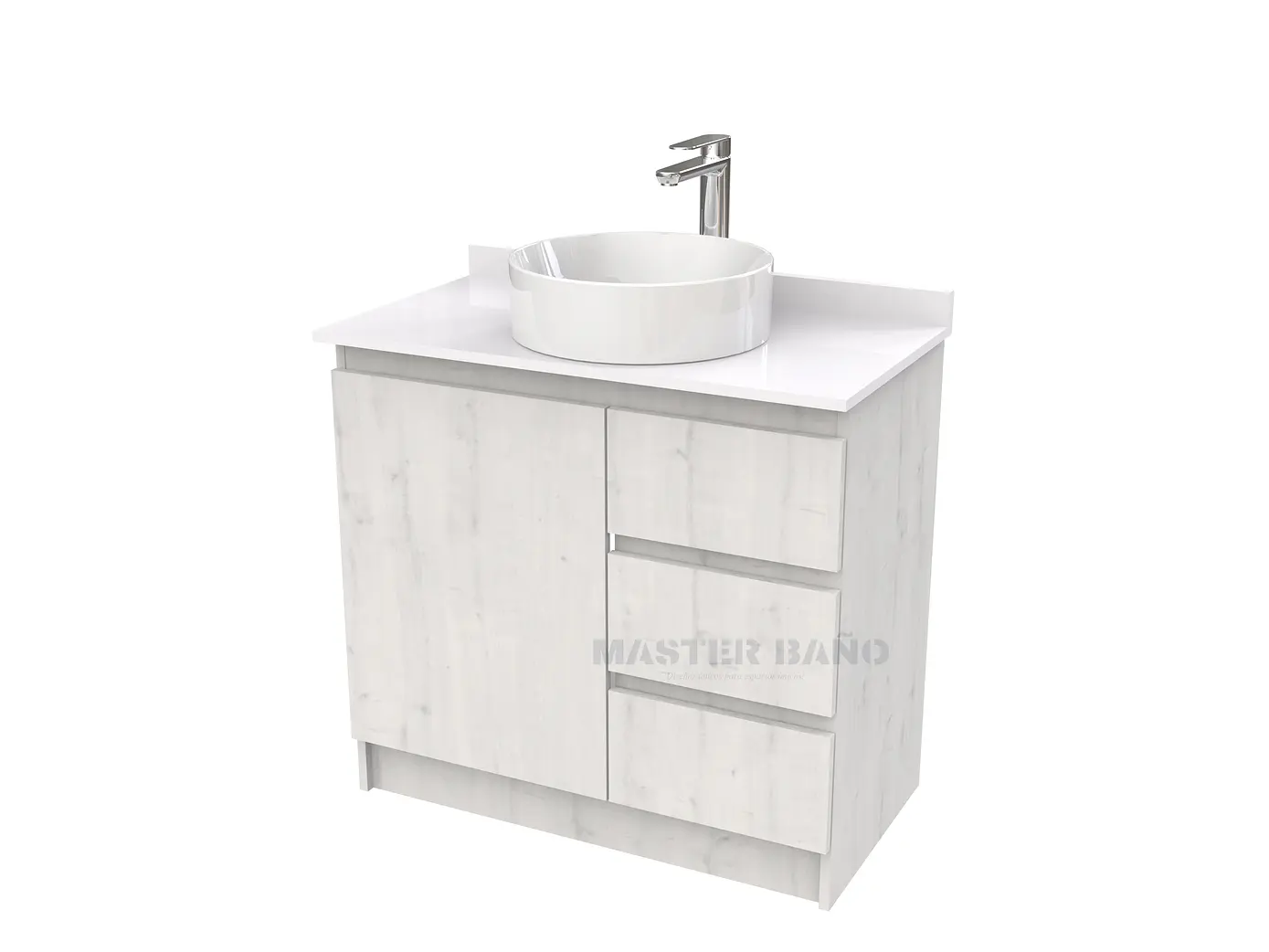 Mueble Vanitorio al piso para lavamanos sobreponer simple de 80 cm M2-830-SPA / Alaska 1
