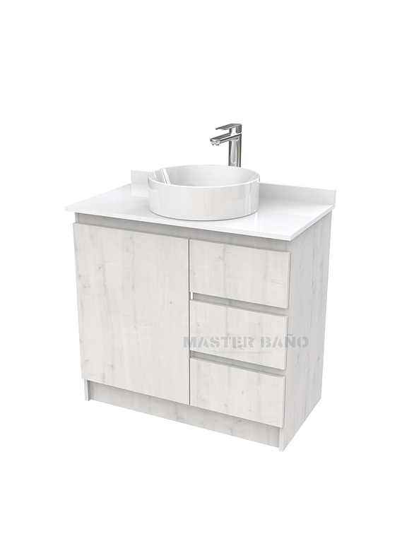 Mueble Vanitorio al piso para lavamanos sobreponer simple de 80 cm M2-830-SPA / Alaska 1