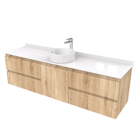 Mueble Vanitorio  aereo para lavamanos sobreponer simple de 180 cm M2-1830-SPA / Cava