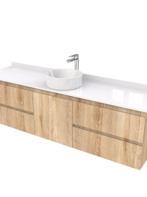 Mueble Vanitorio  aereo para lavamanos sobreponer simple de 180 cm M2-1830-SPA / Cava 1