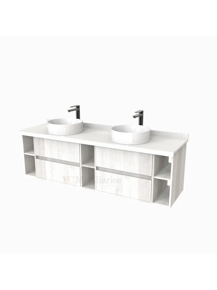 Mueble Vanitorio  para lavamanos sobreponer Doble de 170 cm M5-1730-SPA / Legno 1