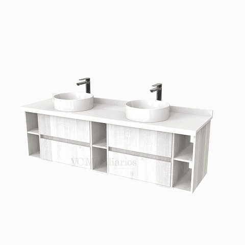 Mueble Vanitorio  para lavamanos sobreponer Doble de 170 cm M5-1730-SPA / Legno