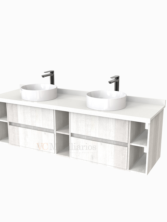 Mueble Vanitorio  para lavamanos sobreponer Doble de 170 cm M5-1730-SPA / Legno 1