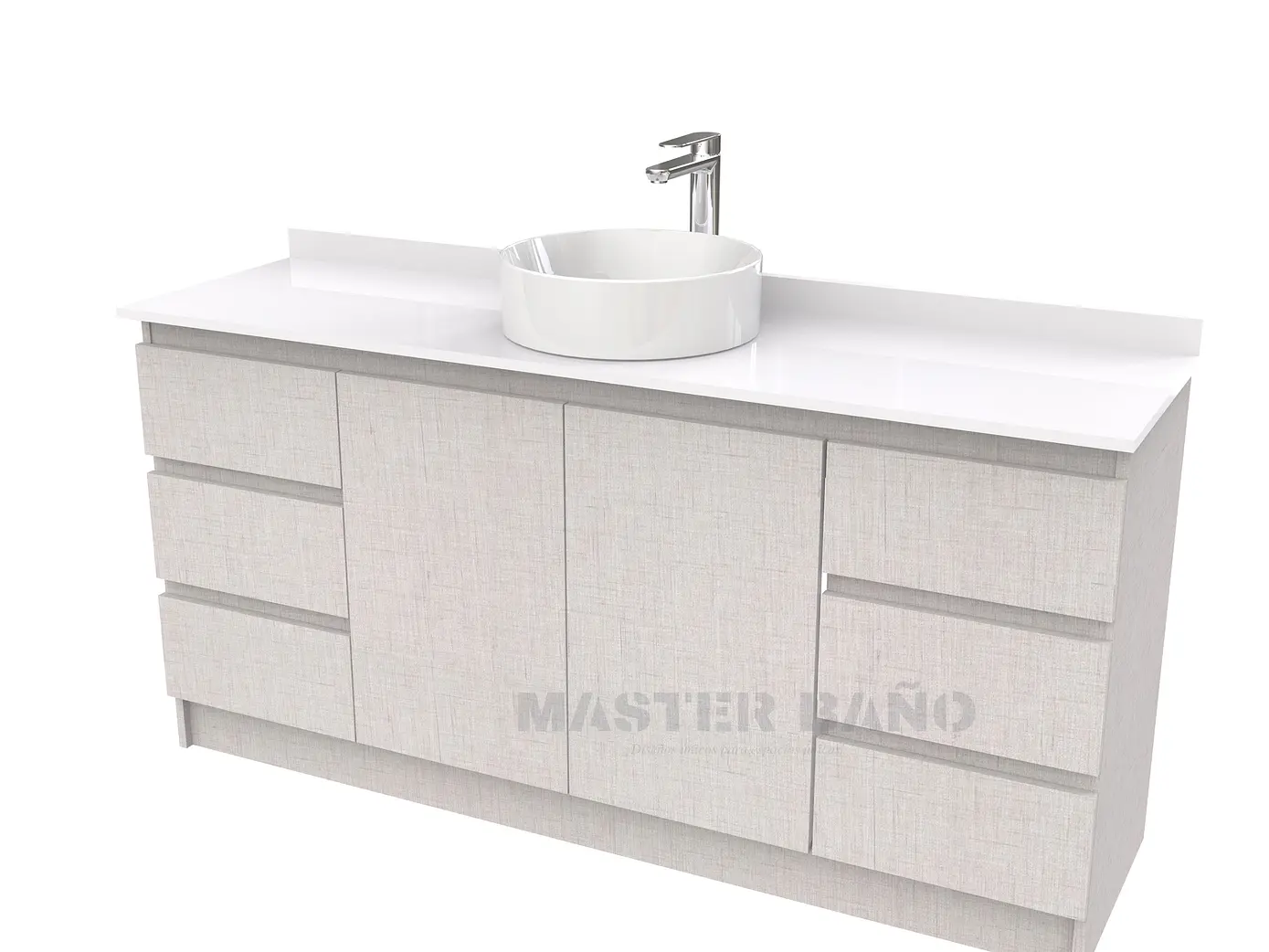 Mueble Vanitorio al piso para lavamanos sobreponer simple de 160 cm M2-1630-SPA / Giorno 1