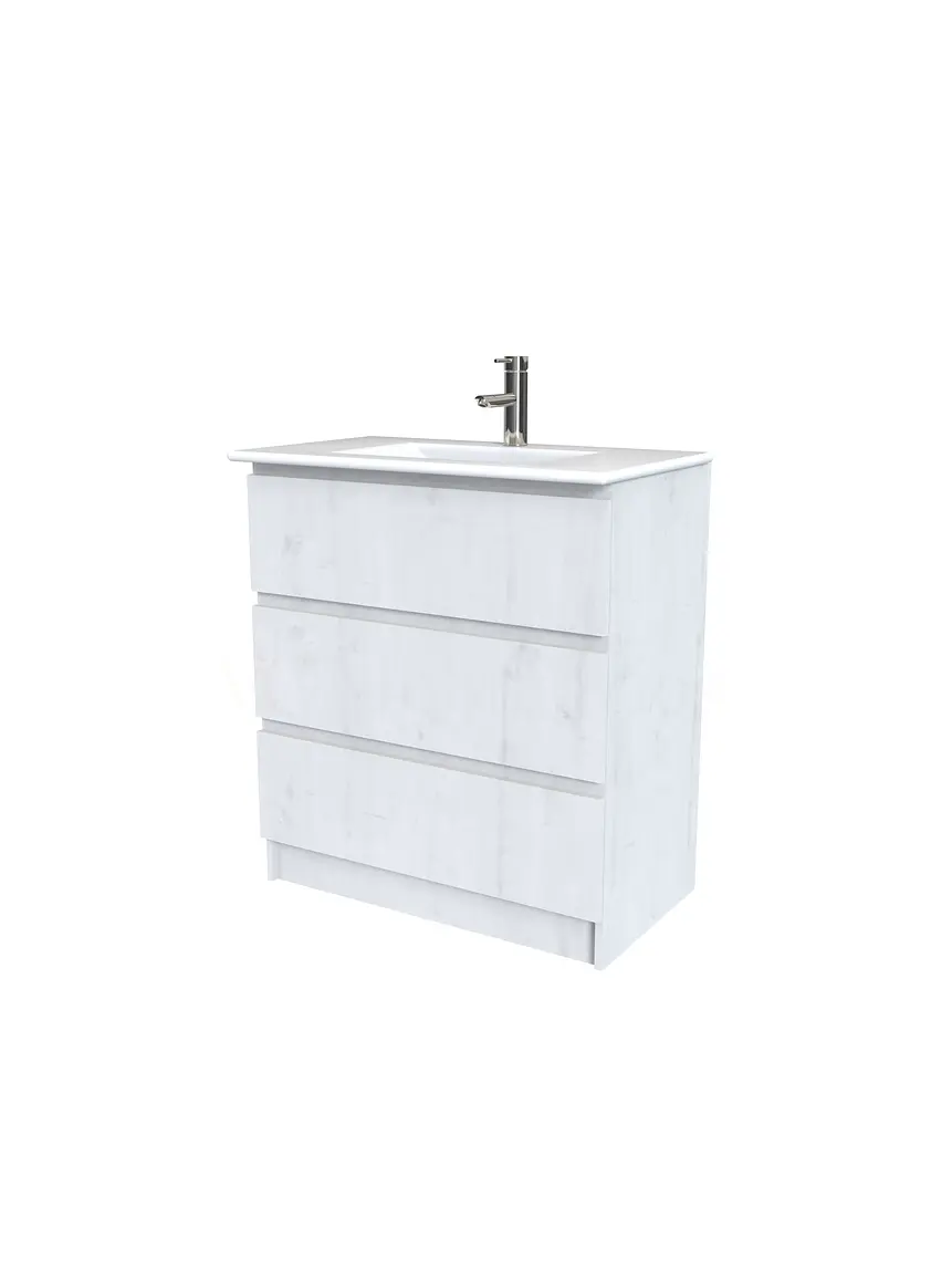 Mueble vanitorio al piso  de 90  cm con cubierta de loza M3-901  / Alaska 1