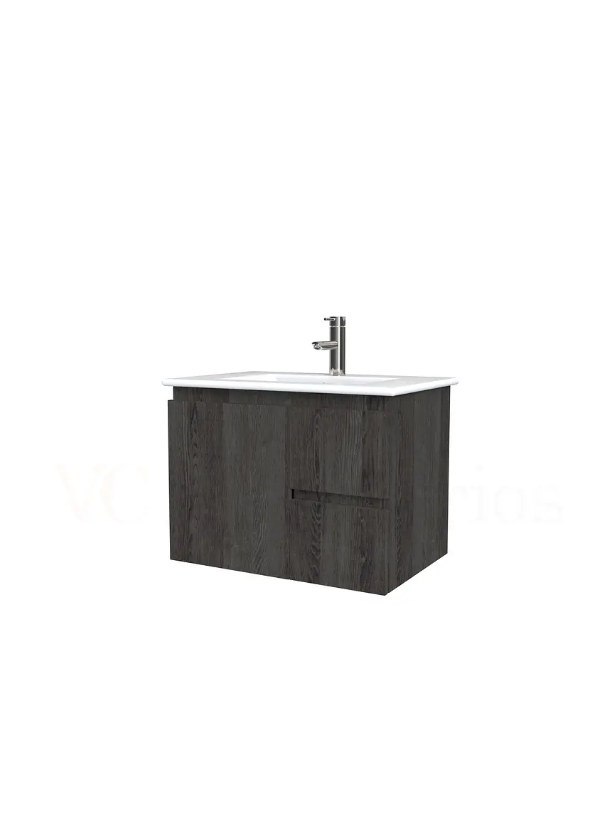 Mueble vanitorio aereo con cubierta de loza de 60 cm  /  M2-601-A / Espresso 1