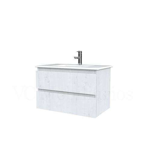 Mueble vanitorio aereo con cubierta de loza de 80 cm / M3-801-A / Alaska