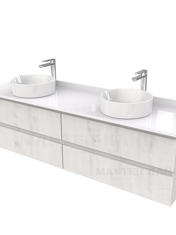 Mueble Vanitorio  para lavamanos sobreponer simple de 200 cm M4-2030-SPA / Alaska 1