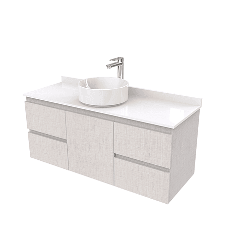 Mueble Vanitorio  aereo para lavamanos sobreponer simple de 130 cm M2-1330-SPA / Giorno