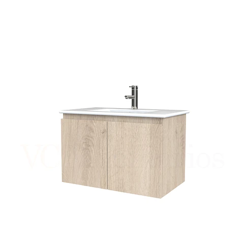 Mueble vanitorio aereo con cubierta de loza de 70 cm  /  M0-701-A / Jerez