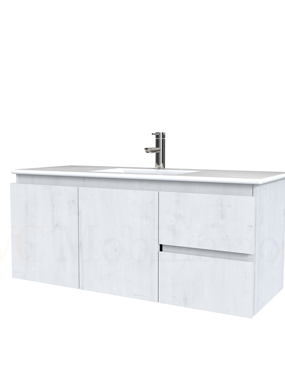 Mueble vanitorio aereo con cubierta de loza de 120 cm / M2-1201-A / Alaska 1