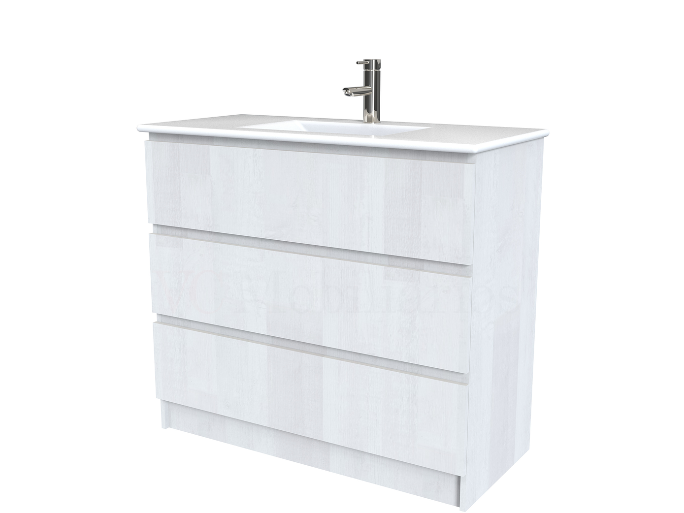 Mueble vanitorio al piso  de 100  cm con cubierta de loza M3-001  / Legno 1