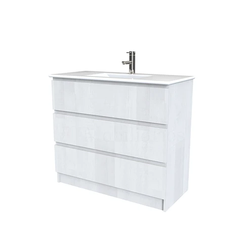 Mueble vanitorio al piso  de 100  cm con cubierta de loza M3-001  / Legno