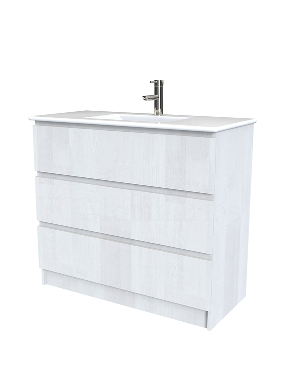 Mueble vanitorio al piso  de 100  cm con cubierta de loza M3-001  / Legno 1