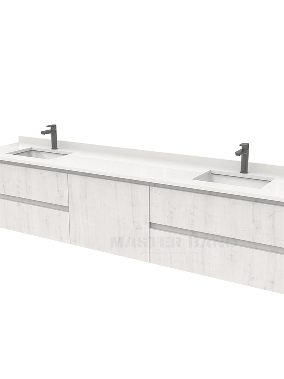 Mueble vanitorio Doble Aéreo  de 220 cm /  M2-2238 -DA / Alaska 1