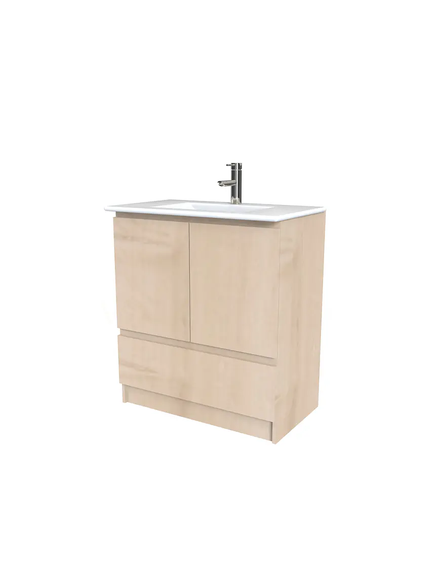 Mueble vanitorio al piso  de 80  cm con cubierta de loza M4-801  / Rustico 1