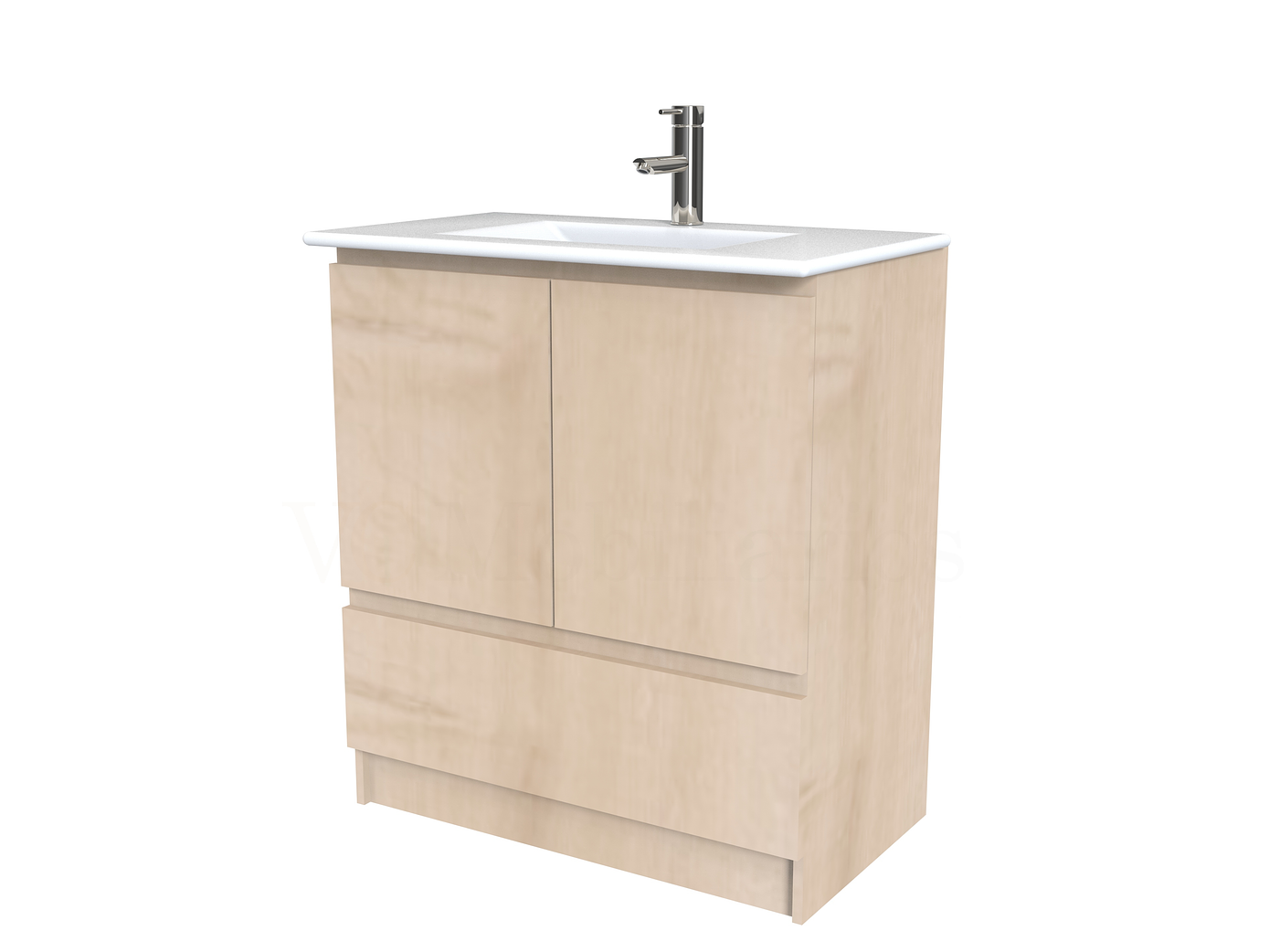 Mueble vanitorio al piso  de 80  cm con cubierta de loza M4-801  / Rustico 1