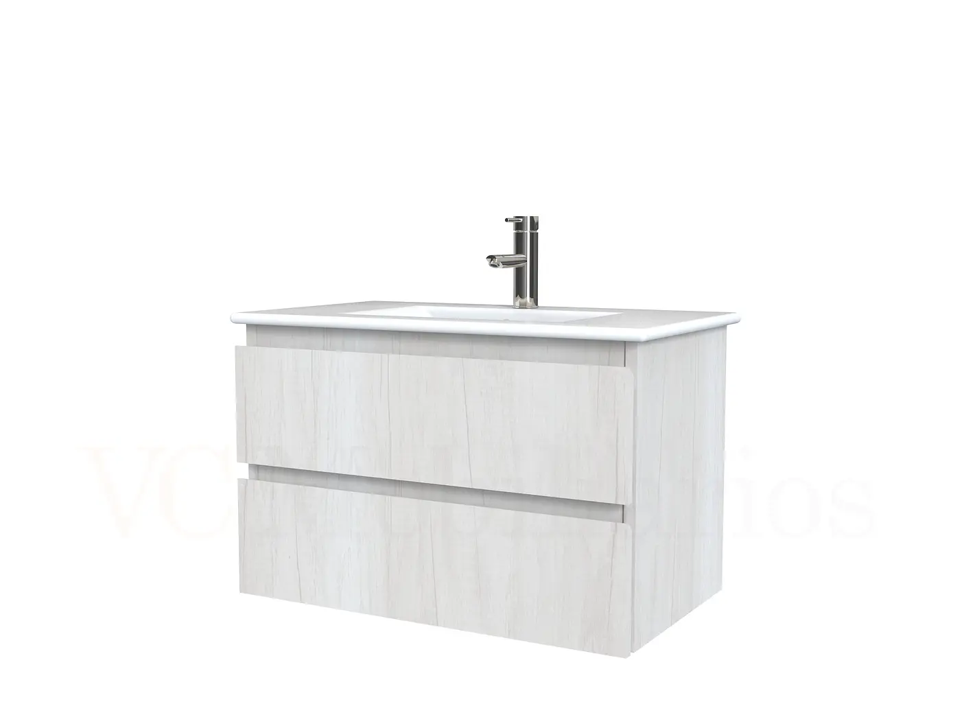 Mueble vanitorio aereo con cubierta de loza de 80 cm / M3-801-A / Toscana 1