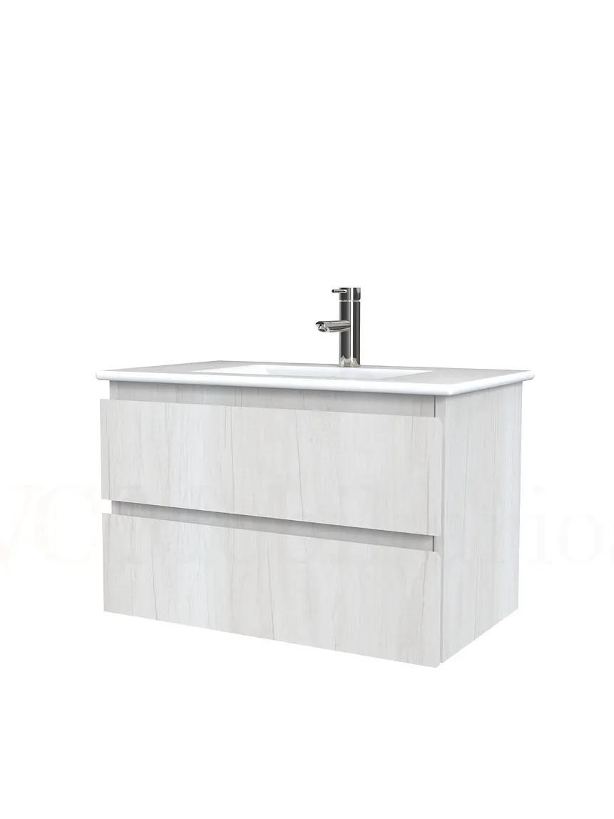 Mueble vanitorio aereo con cubierta de loza de 80 cm / M3-801-A / Toscana 1