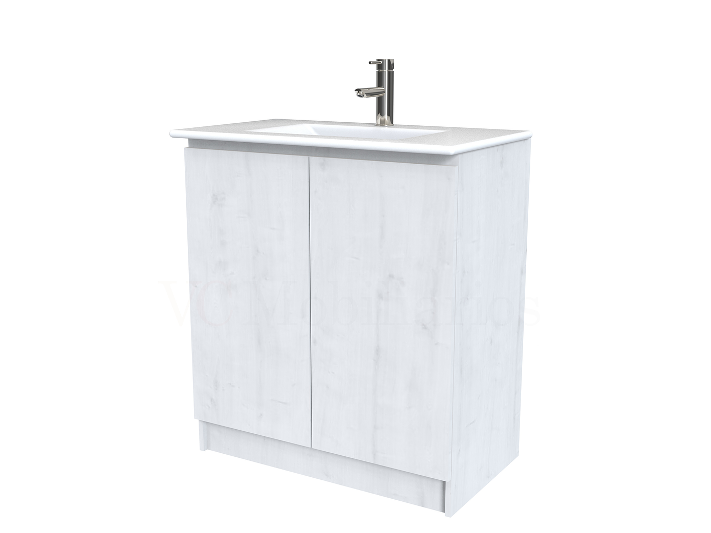 Mueble vanitorio al piso  de 80  cm con cubierta de loza M0-801  / Alaska 1