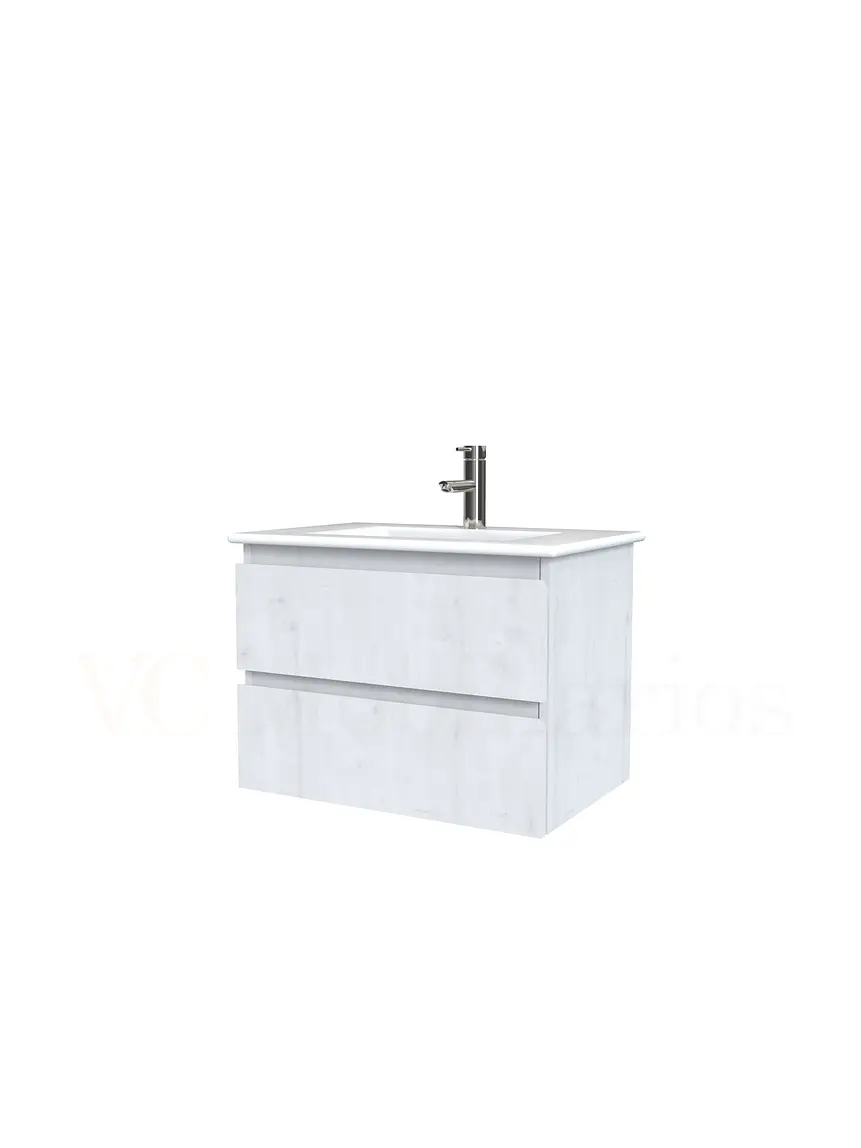 Mueble vanitorio aereo con cubierta de loza de 60 cm  /  M3-601-A / Alaska 1