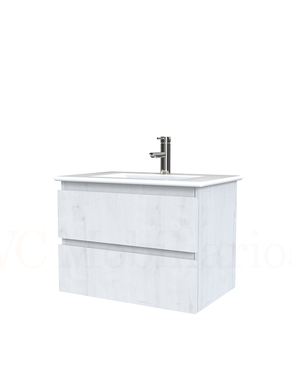 Mueble vanitorio aereo con cubierta de loza de 60 cm  /  M3-601-A / Alaska 1