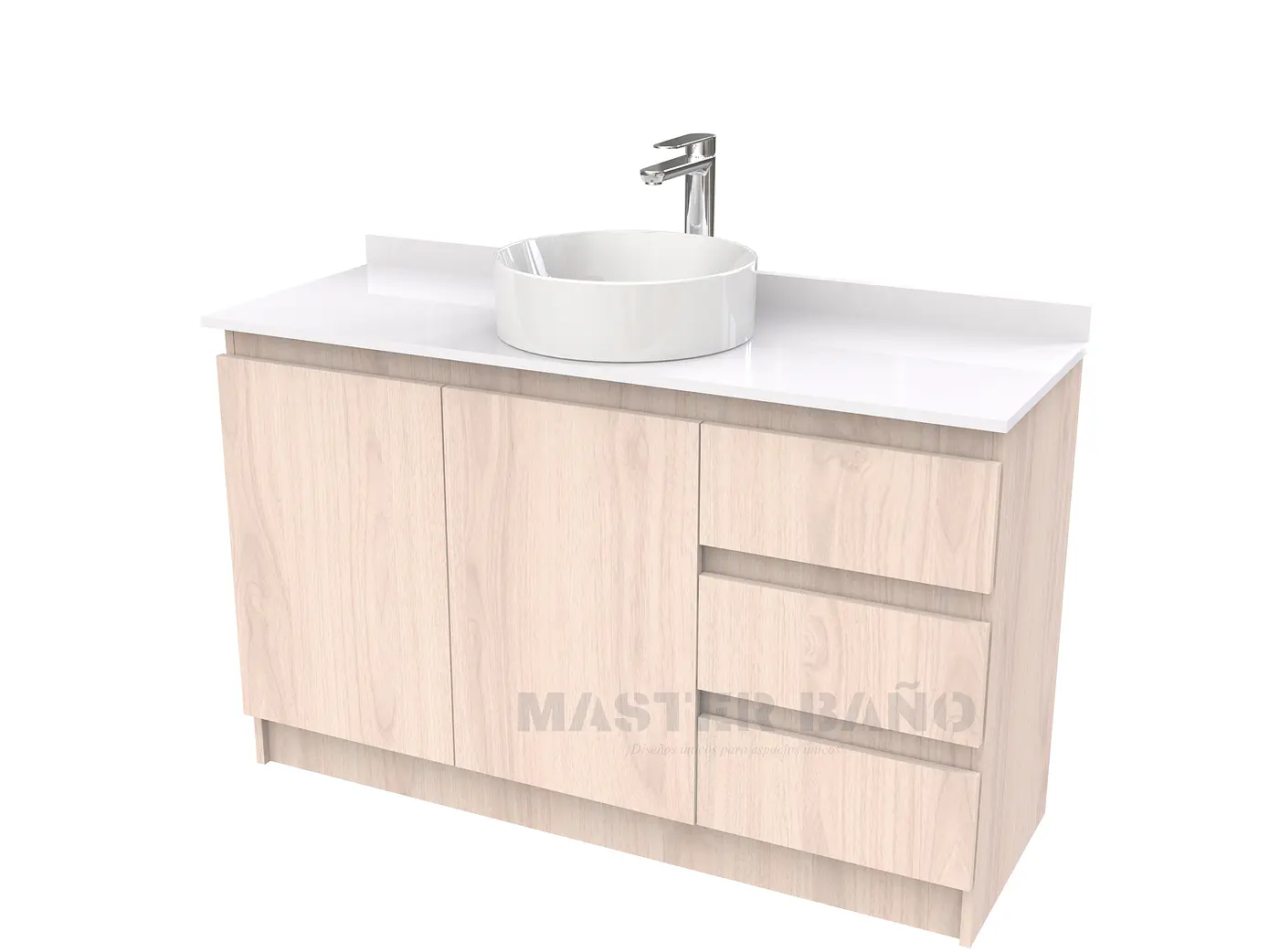 Mueble Vanitorio al piso para lavamanos sobreponer simple de 120 cm M2-1230-SPA / Nougat 1