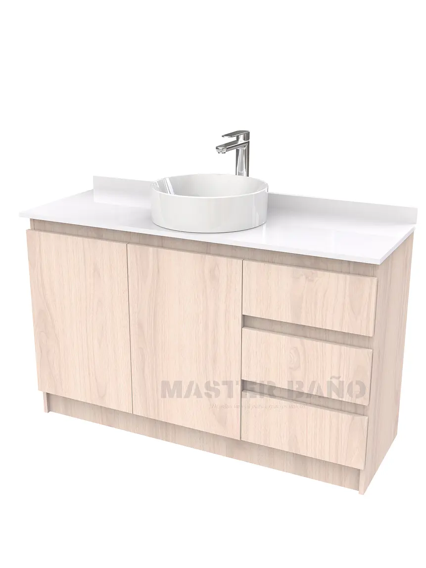 Mueble Vanitorio al piso para lavamanos sobreponer simple de 120 cm M2-1230-SPA / Nougat 1