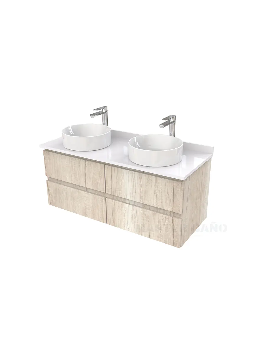 Mueble Vanitorio  para lavamanos sobreponer simple de 130 cm M4-1330-SPA / Toscana 1