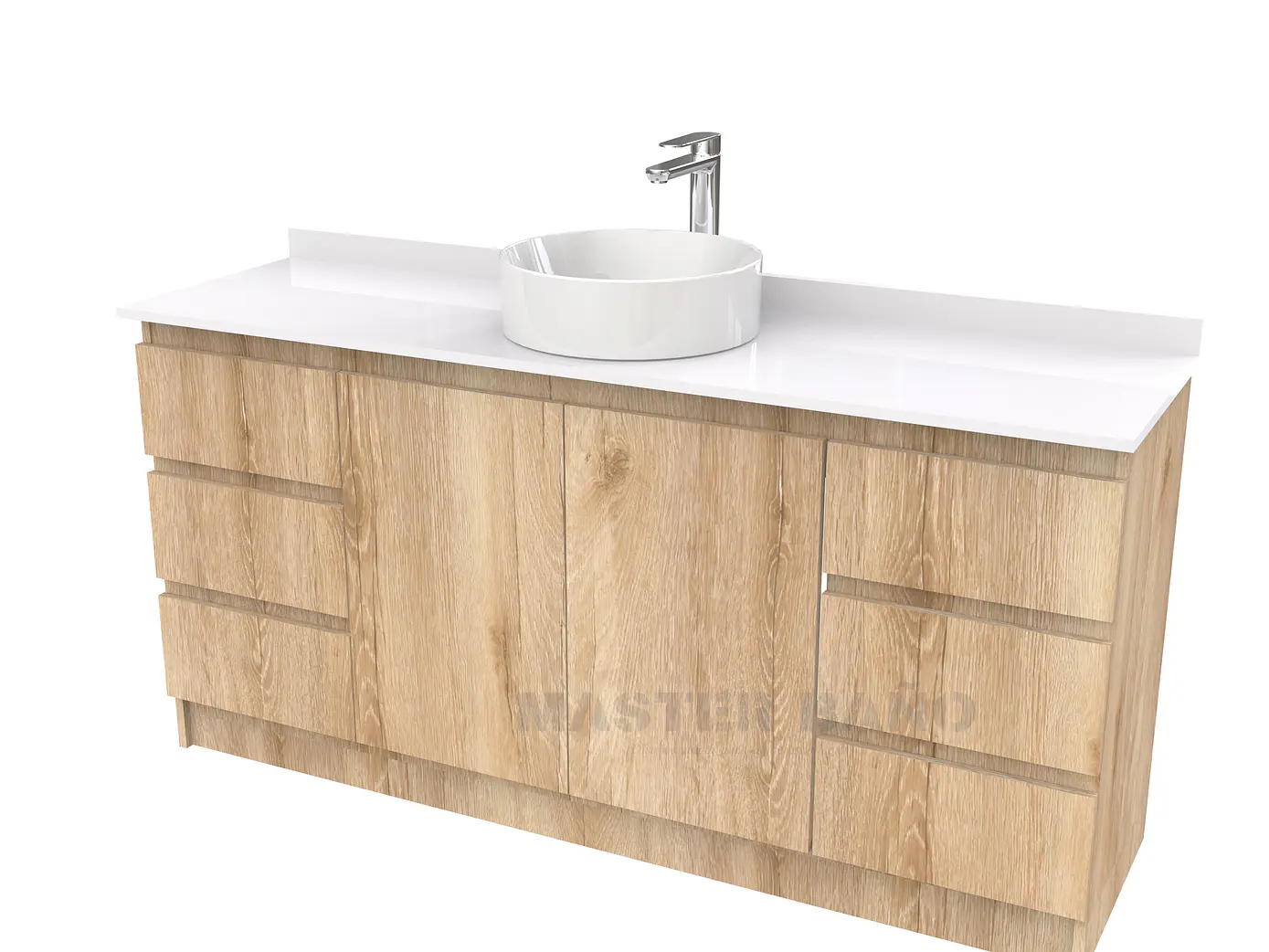 Mueble Vanitorio al piso para lavamanos sobreponer simple de 160 cm M2-1630-SPA / Cava 1