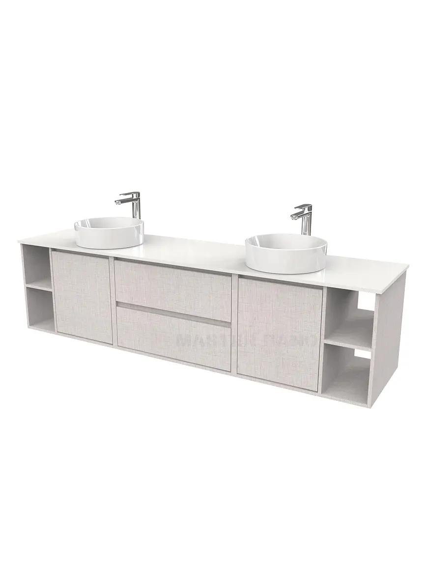 Mueble Vanitorio aereo para lavamanos sobreponer doble  de 200cm / M3-2034 -SPD /Giorno 1