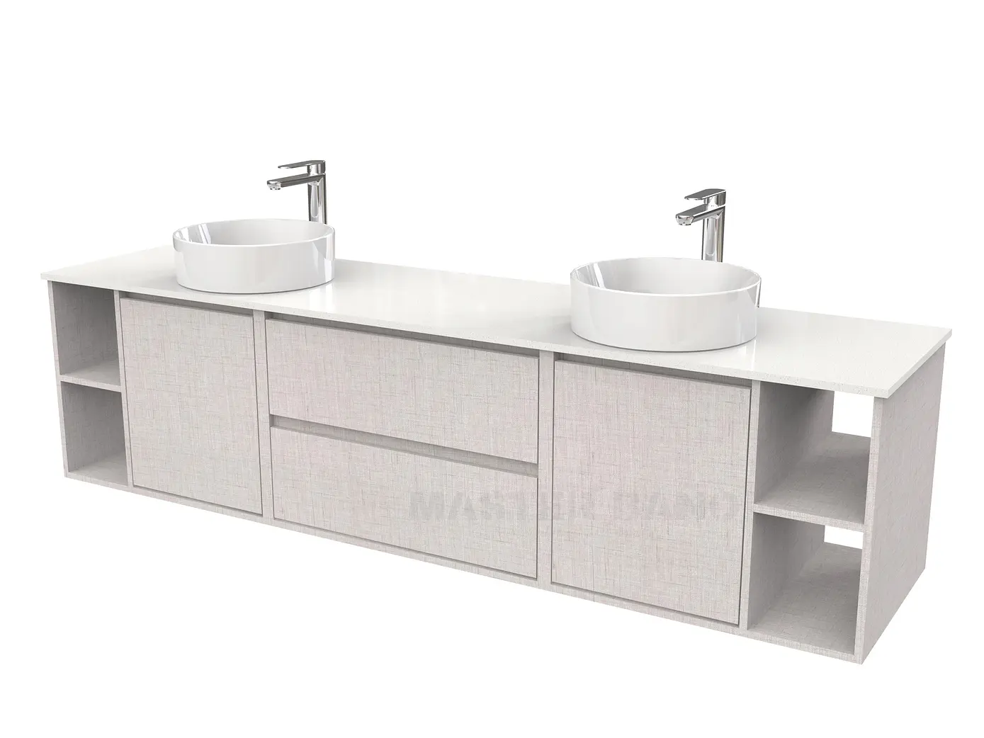 Mueble Vanitorio aereo para lavamanos sobreponer doble  de 200cm / M3-2034 -SPD /Giorno 1