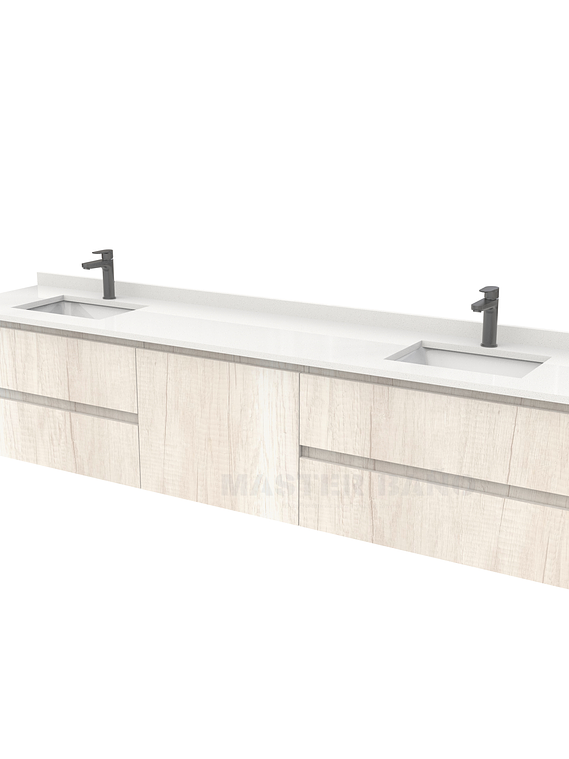 Mueble vanitorio Doble Aéreo  de 220 cm /  M2-2238 -DA / Toscana 1