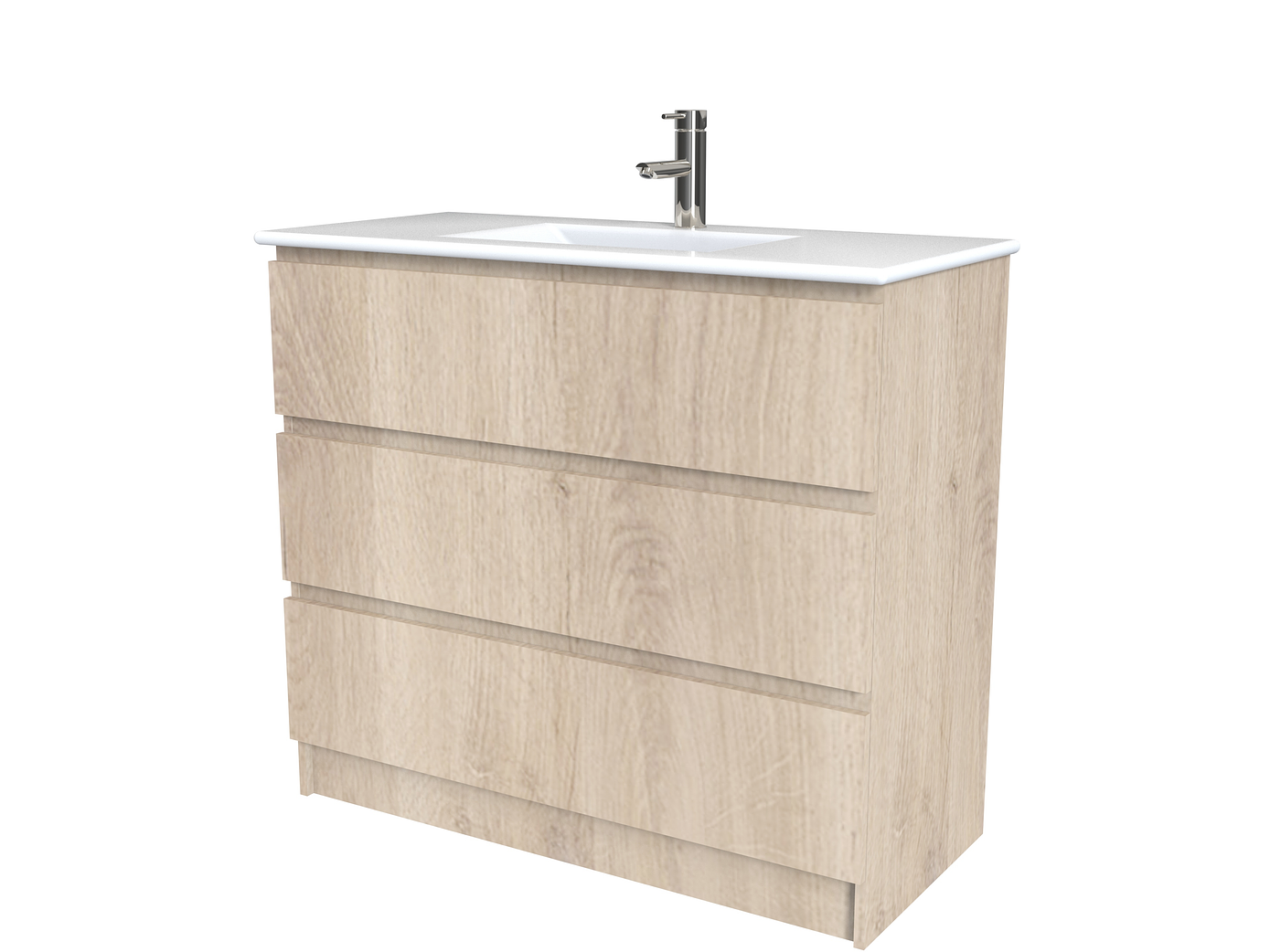 Mueble vanitorio al piso  de 100  cm con cubierta de loza M3-001  / Jerez 1