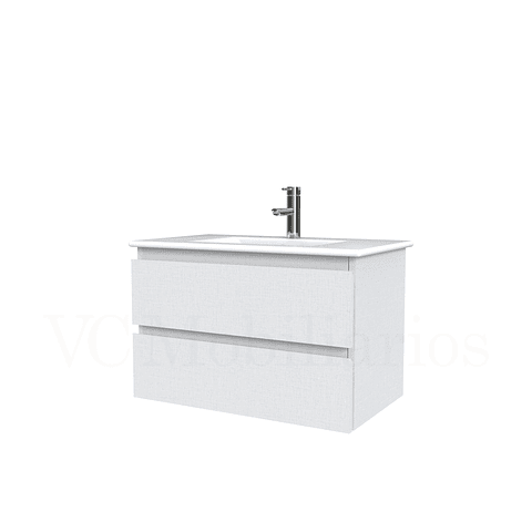 Mueble vanitorio aereo con cubierta de loza de 80 cm / M3-801-A / Giorno