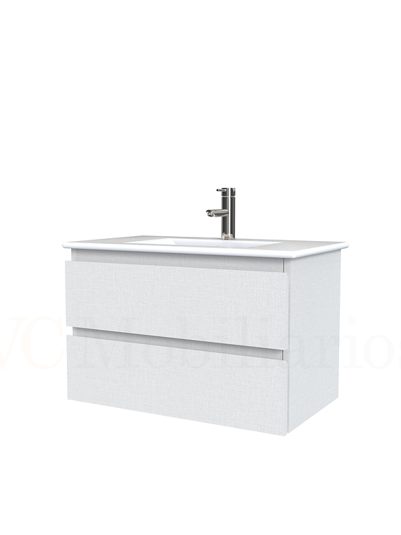 Mueble vanitorio aereo con cubierta de loza de 80 cm / M3-801-A / Giorno 1