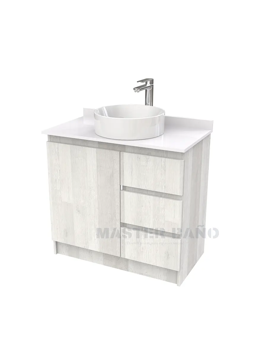 Mueble Vanitorio al piso para lavamanos sobreponer simple de 70 cm M2-730-SPA / Legno 1